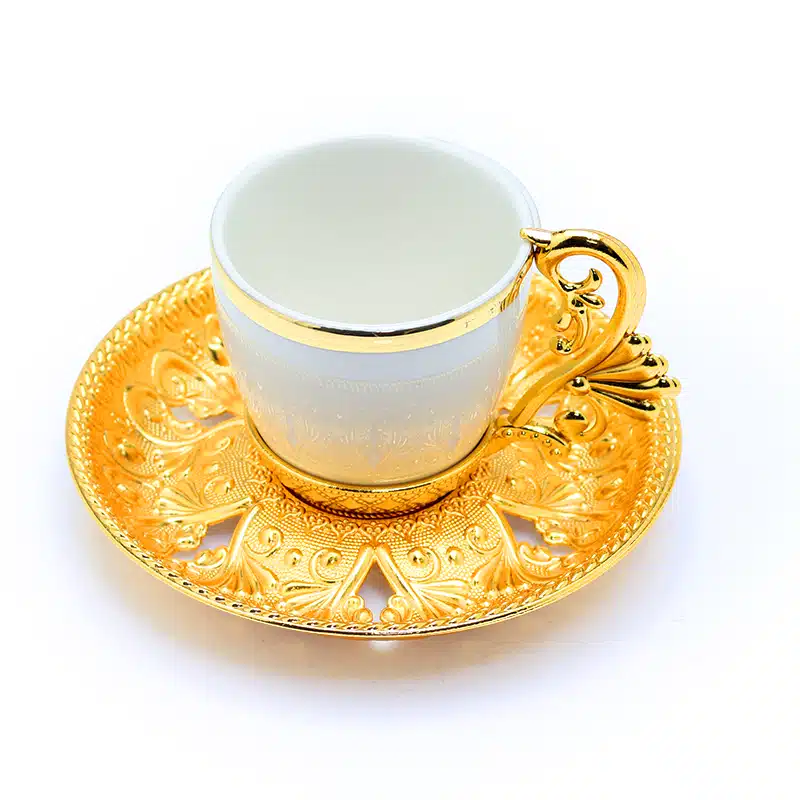 Six Piece Coffee Set White & Gold W/G.107