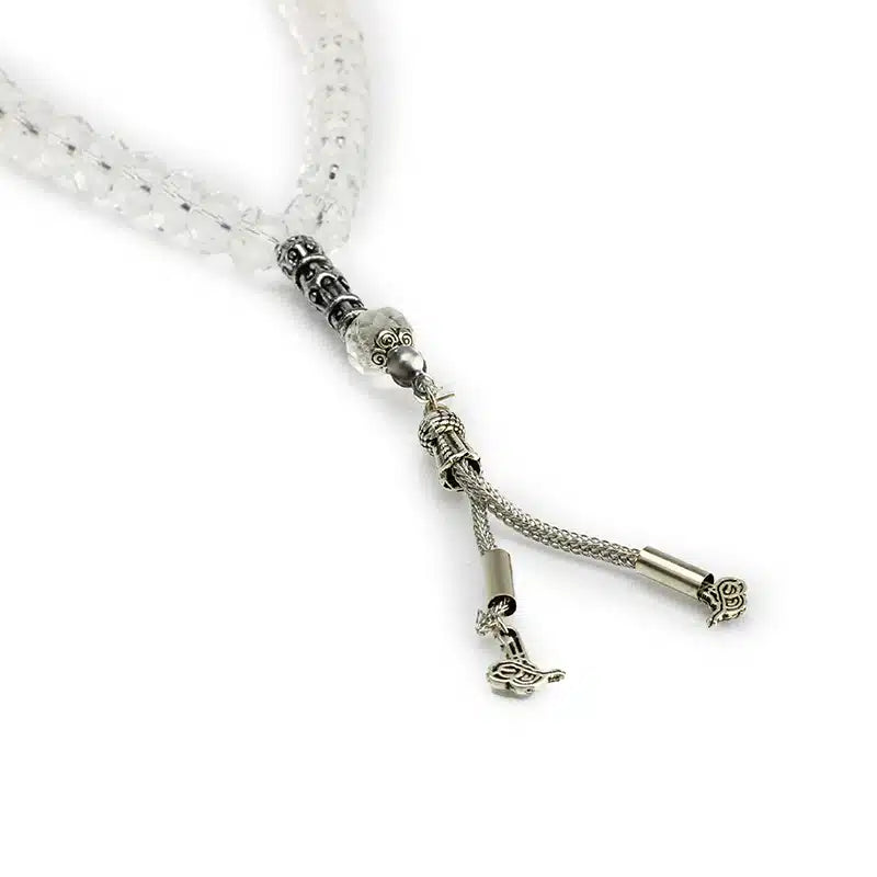33 Bead Crystal Tasbih White