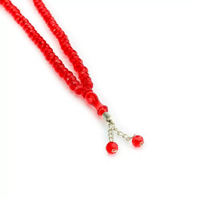 100 Bead Crystal Tasbih Red