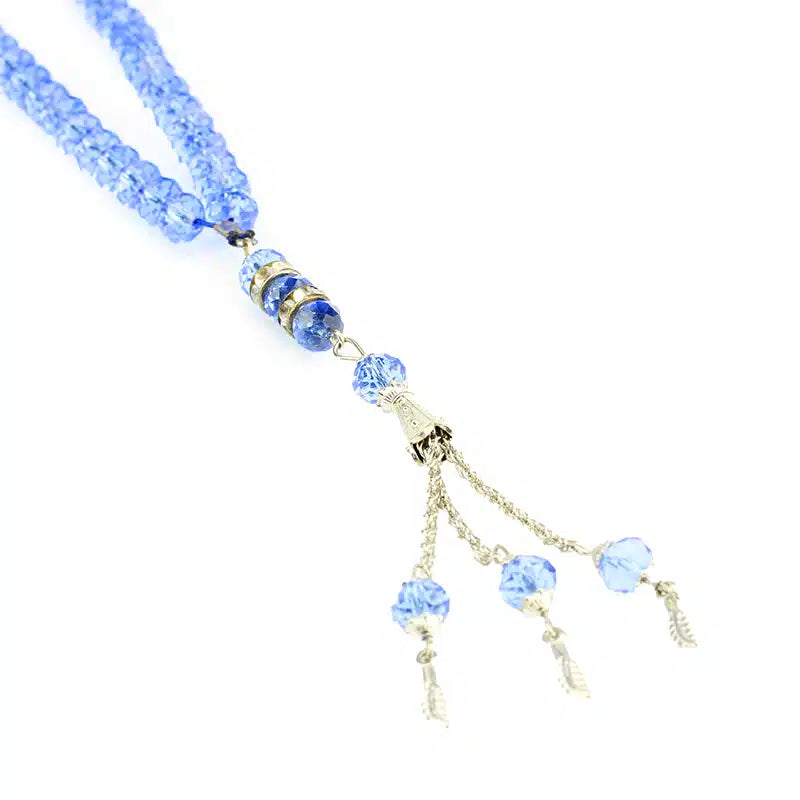 100 Bead Blue Crystal Tasbih