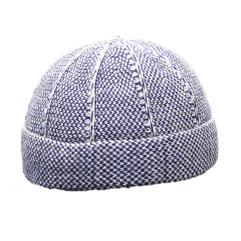 Men's Two Tone Navy Checkered Kufi