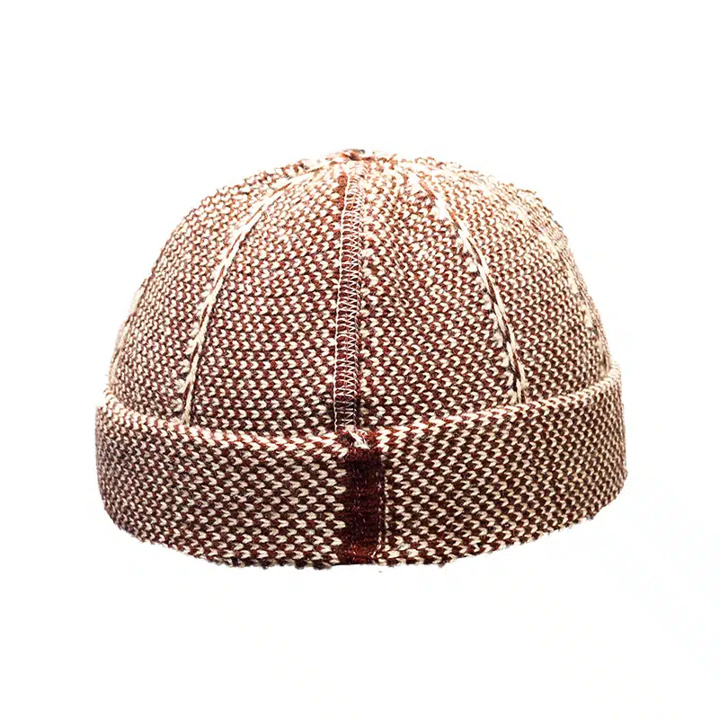 Men's Two Tone Light Brown Checkered Kufi
