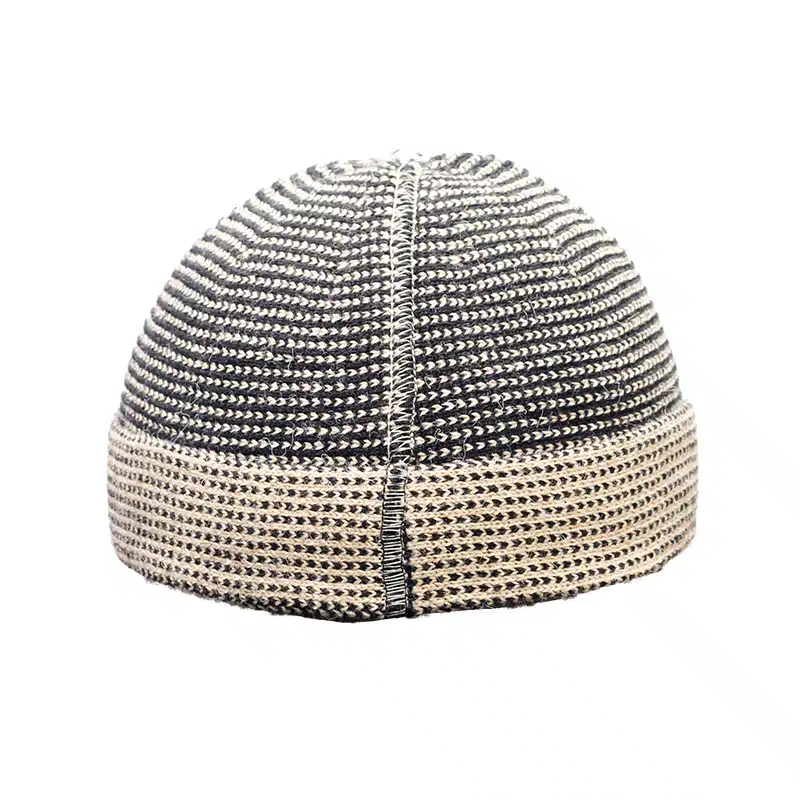 Men's Two Tone Black & Cream Checkered Kufi