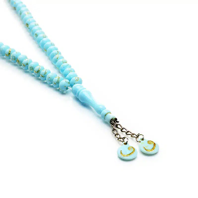 100 Bead Turquoise & Gold Tasbih