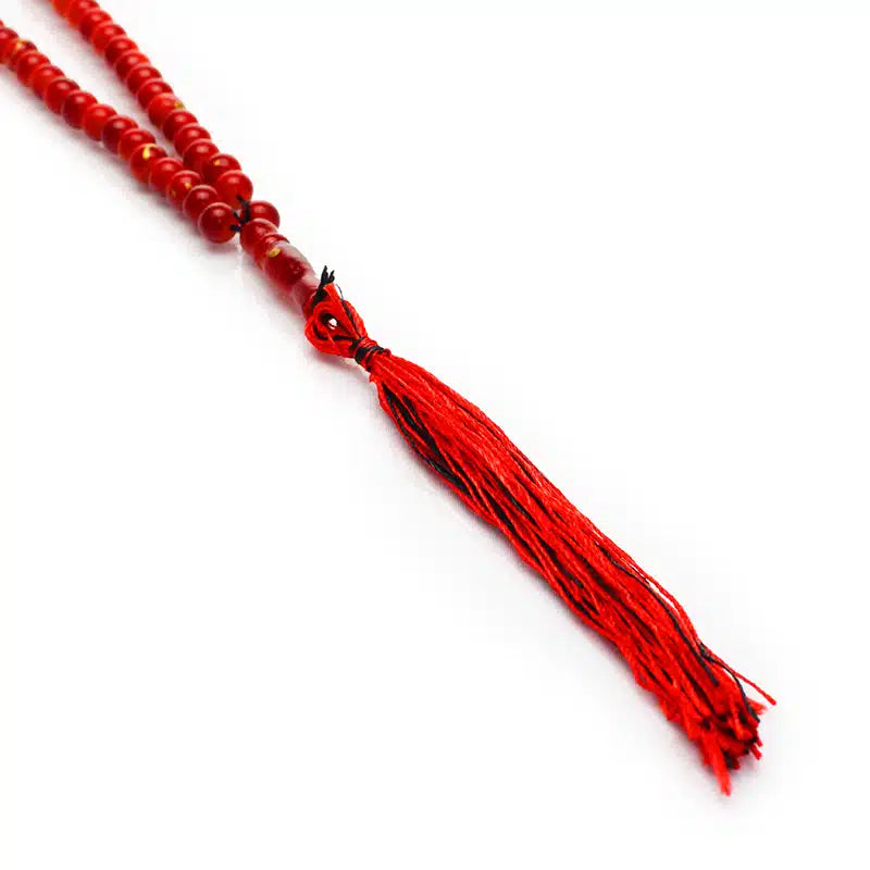 100 Bead Red Tasbih With Tassel