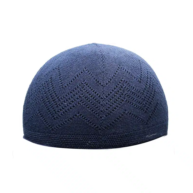 Men's Knitted Cotton Navy Prayer Kufi