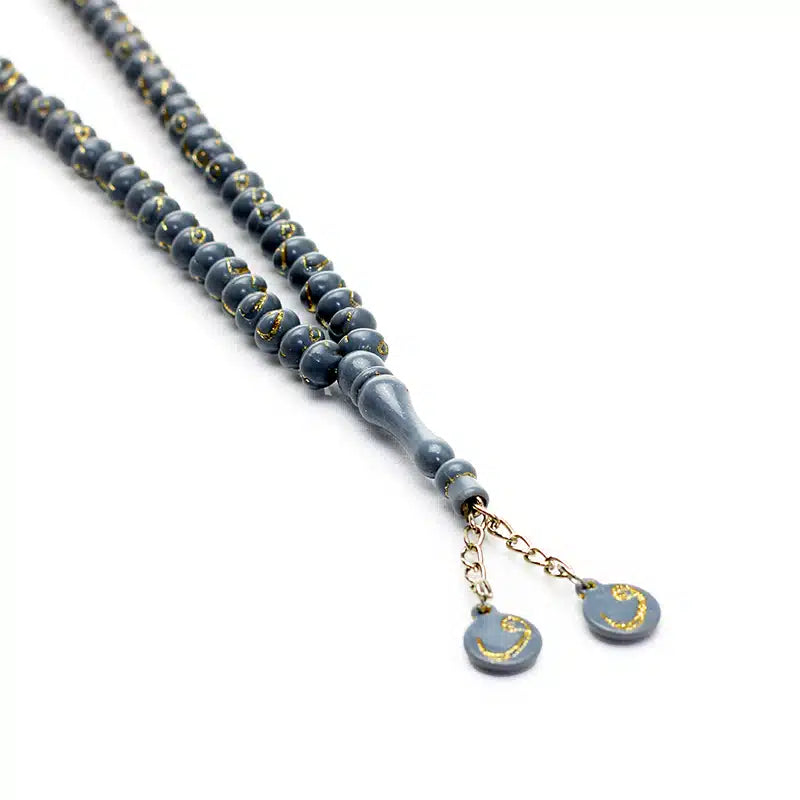 100 Bead Grey & Gold Tasbih