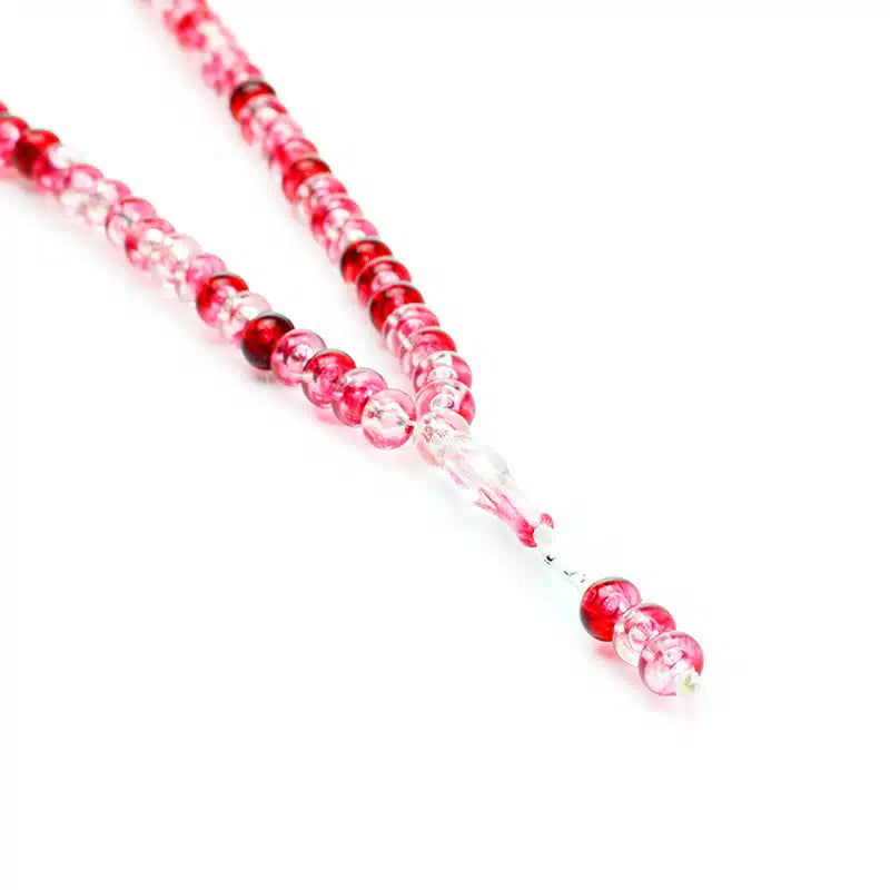 100 Bead Transparent Two Tone Red Tasbih