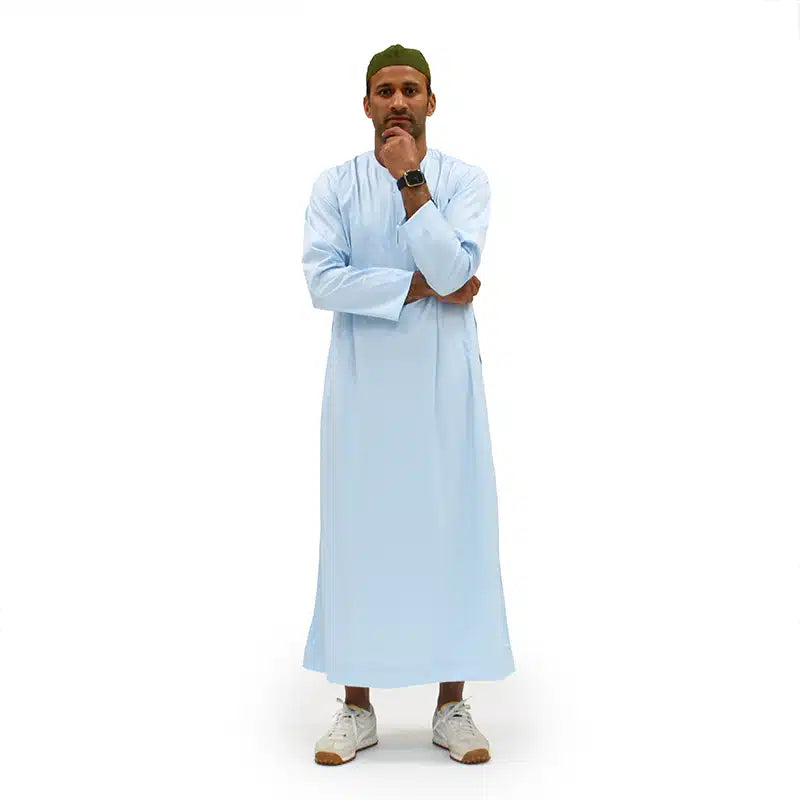 Omani Satin Thobe Baby Blue ASM-K12 8