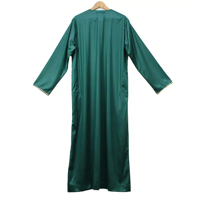 Omani Satin Tasseled Green Designer Thobe ASM-K43-23