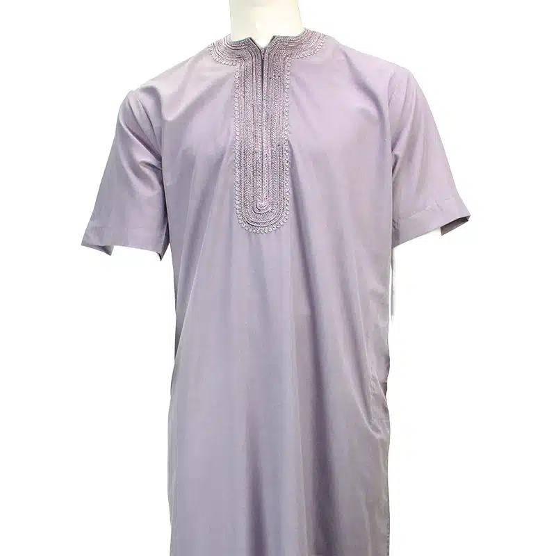 Morrocan Half Sleeve Grey Thobe 1512-13