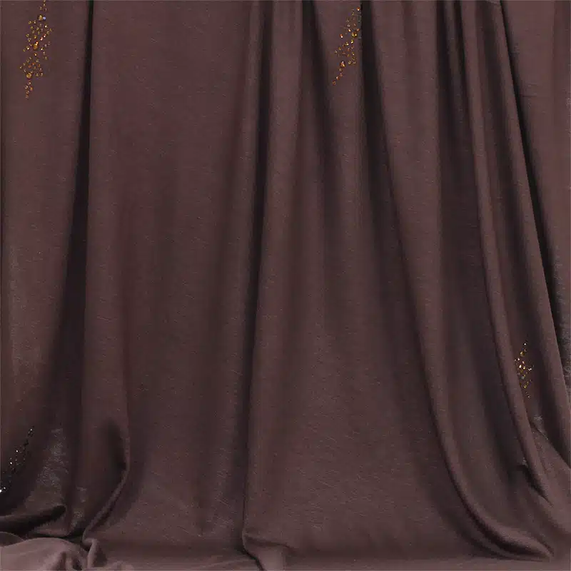 Elegant Jersey Embellishment Dark Brown Hijab