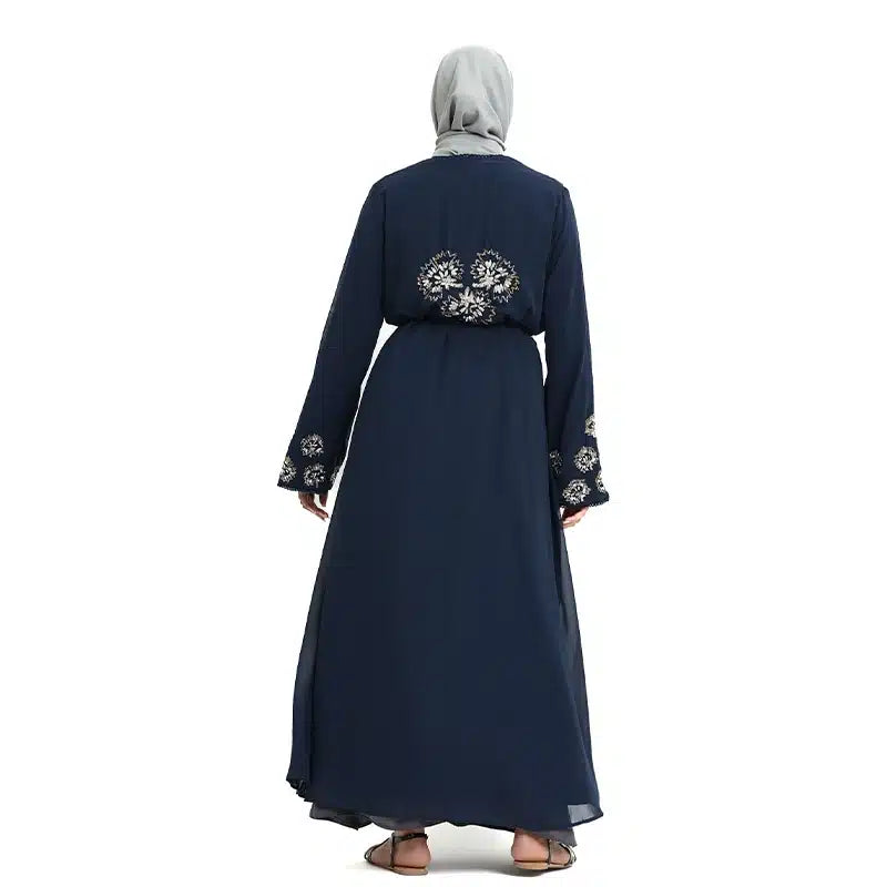 Hawa Chiffon Beaded Navy Kimono