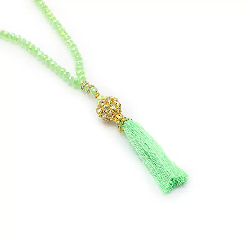 Bright Green Crystal Tasbih (122)