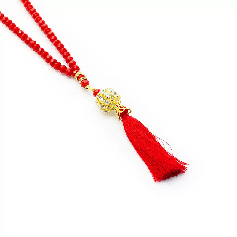 Bright Red Crystal Tasbih (121)