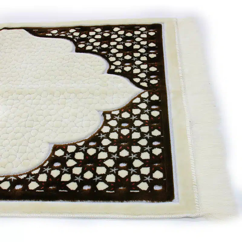 Megane Seccade White And Brown Prayer Mat