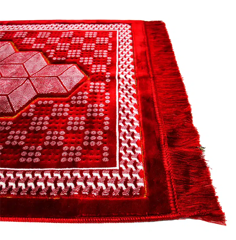 Plus Star Red With White A Pattern Prayer Mat