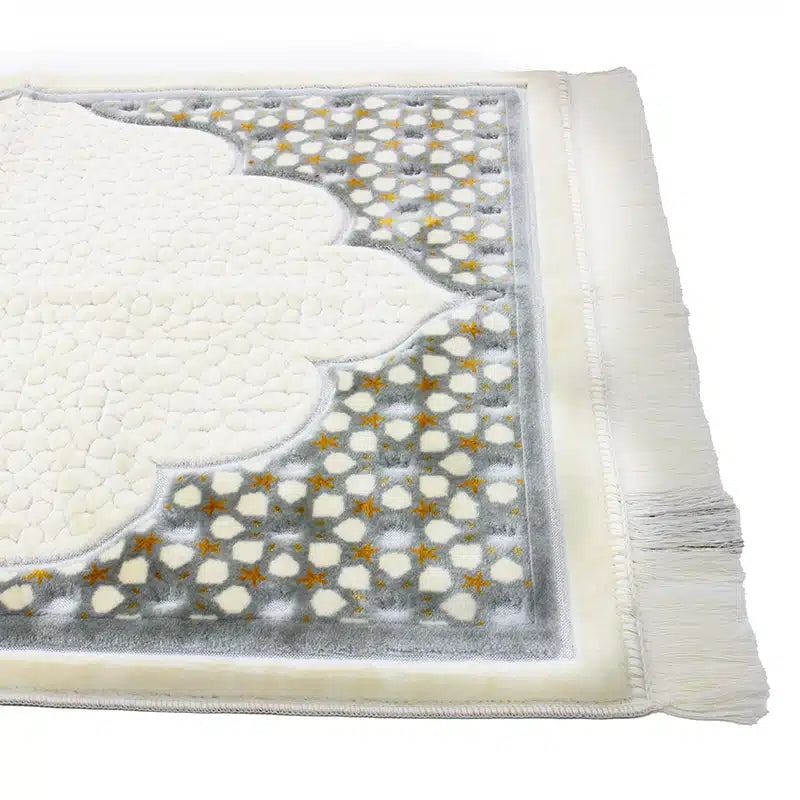 Sina Secc Grey And Gold Prayer Mat