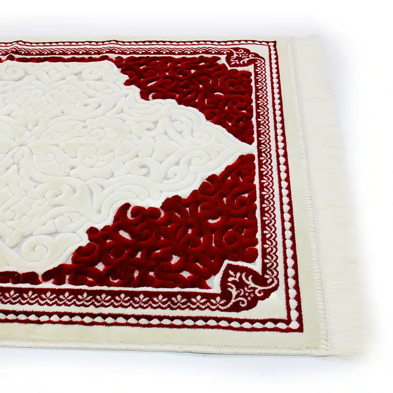 Sina Secc White And Red Prayer Mat