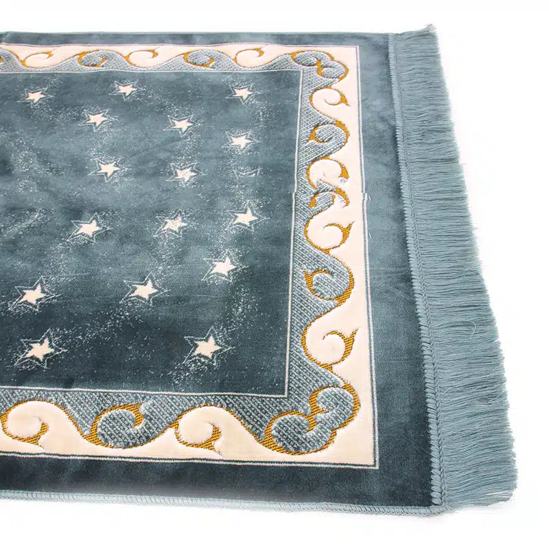 Sp.Sec.Ultra Duble Turquoise, Cream And Gold Prayer Mat