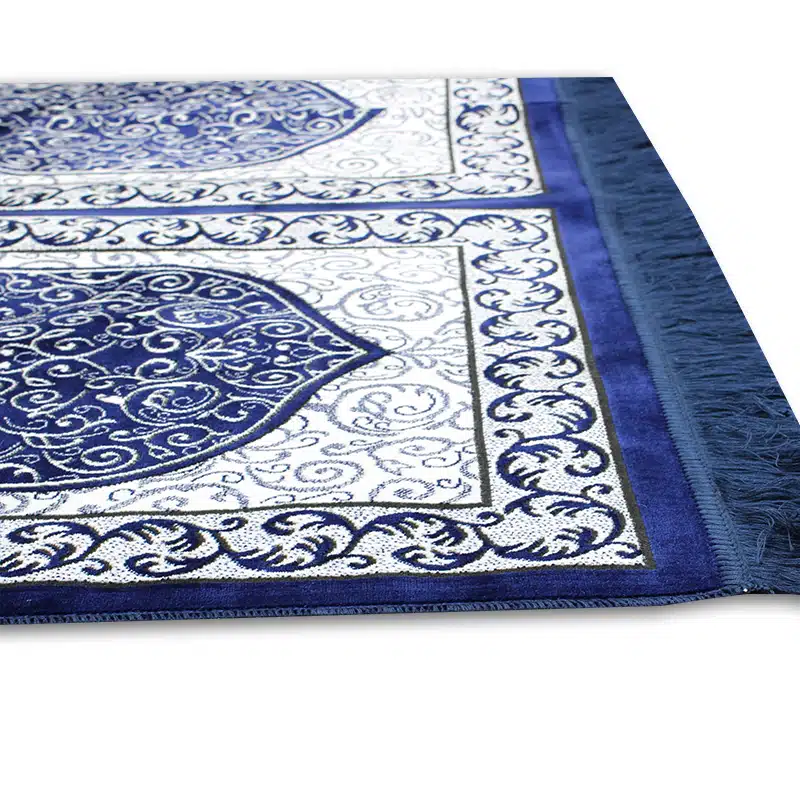 Three People Blue & White Prayer Mat
