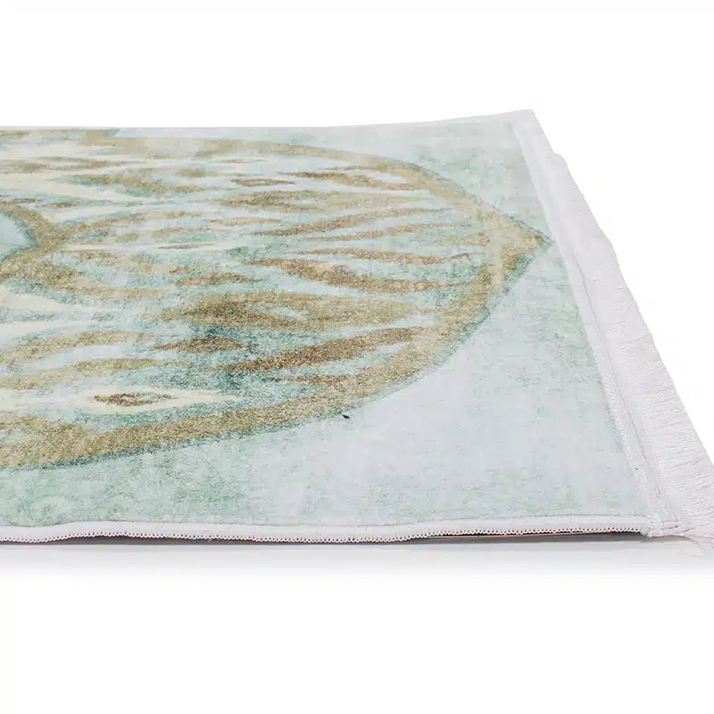 Thick Cotton Light Blue Bordered Prayer Mat