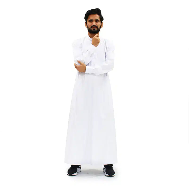 Men's Collared White Thobe 477