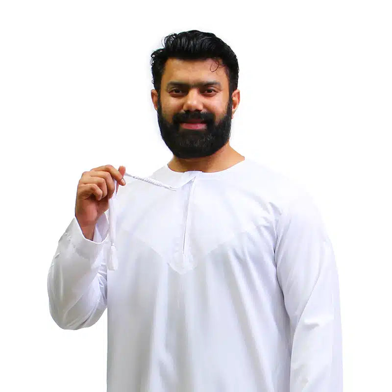 Omani Tasseled White Thobe