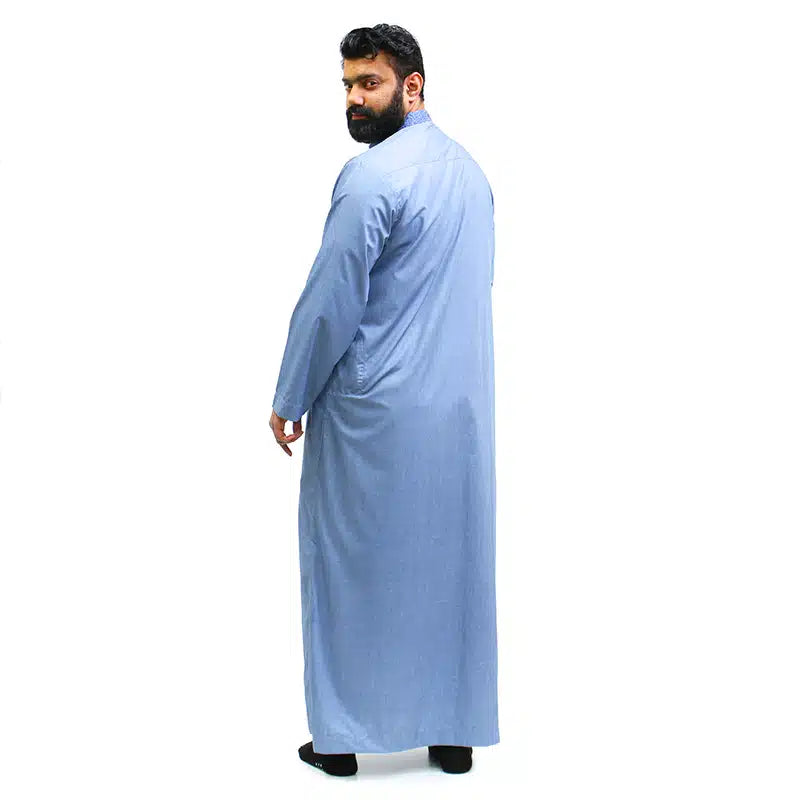 Collared Denim Blue Thobe 950-3
