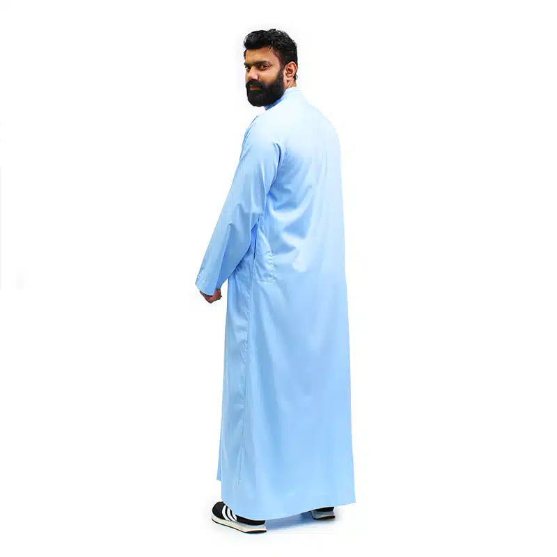 Detail Collar Baby Blue Thobe 962-1