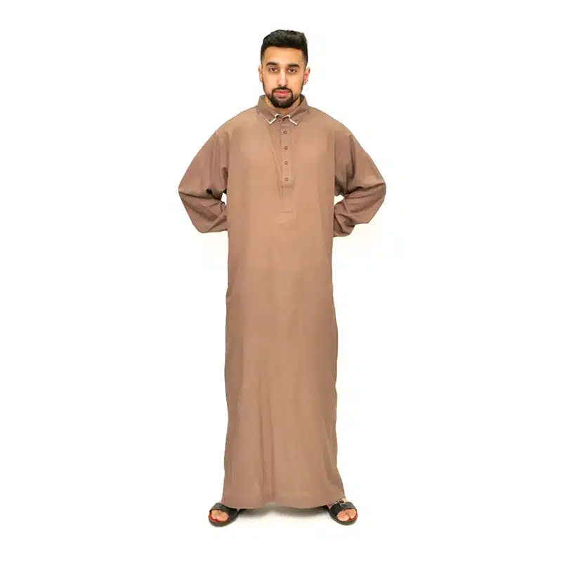 Men's Tuxedo Collared Caramel Thobe 632- 3