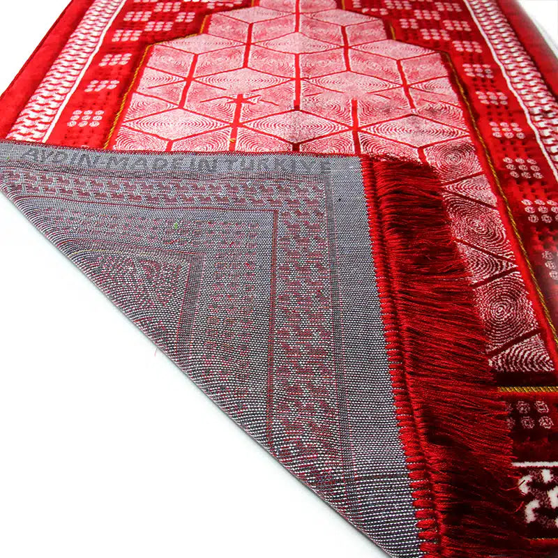 Plus Star Red With White A Pattern Prayer Mat
