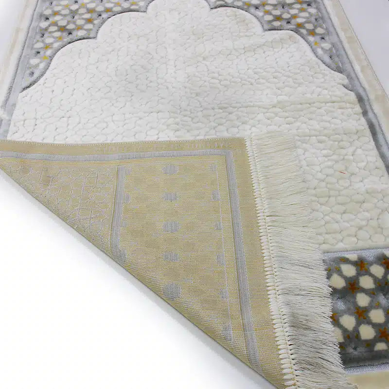Sina Secc Grey And Gold Prayer Mat