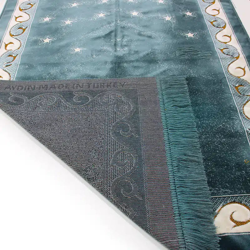 Sp.Sec.Ultra Duble Turquoise, Cream And Gold Prayer Mat