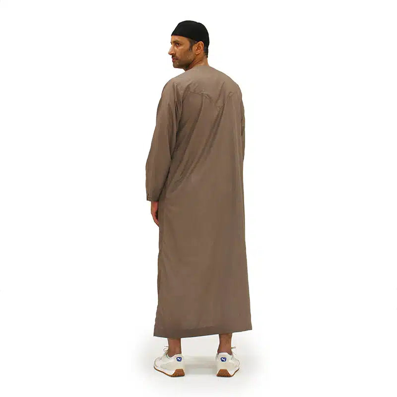 Omani Light Weight Brown Thobe 965-01