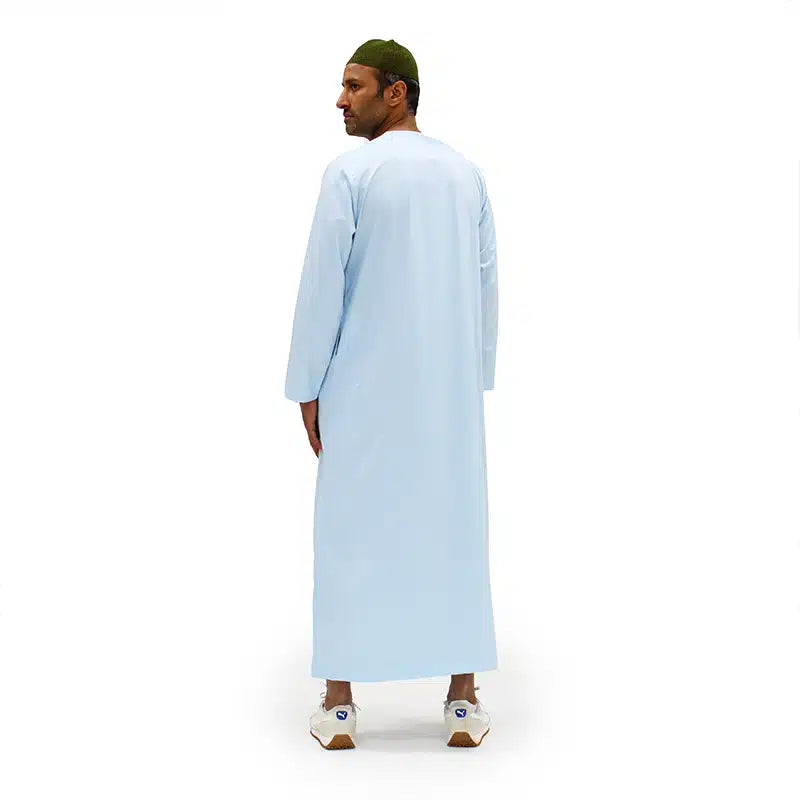 Omani Satin Thobe Baby Blue ASM-K12 8