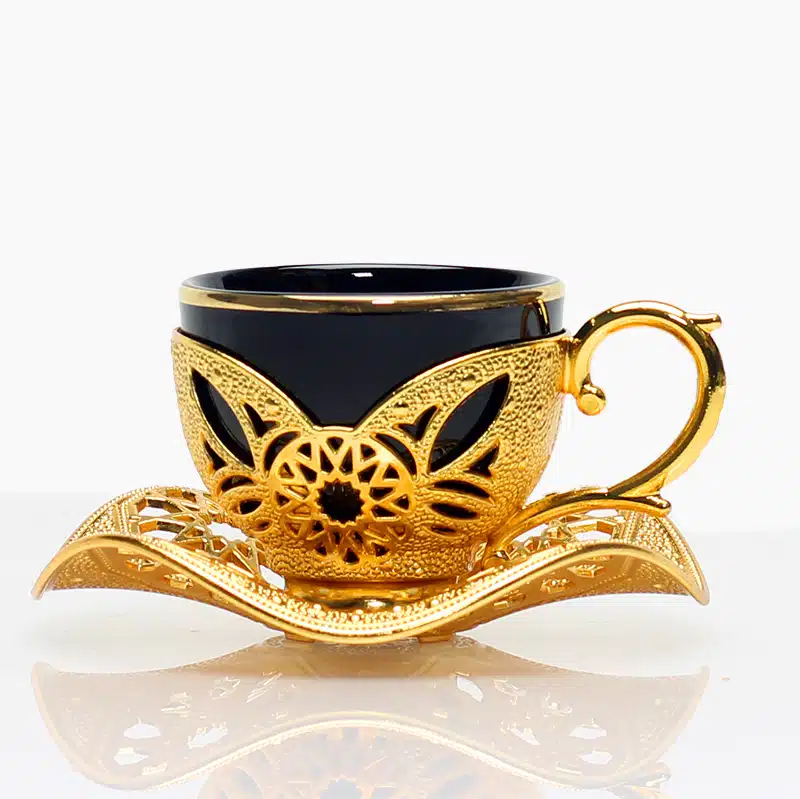 Two Tone Gold & Black Coffee Set BSM-00552