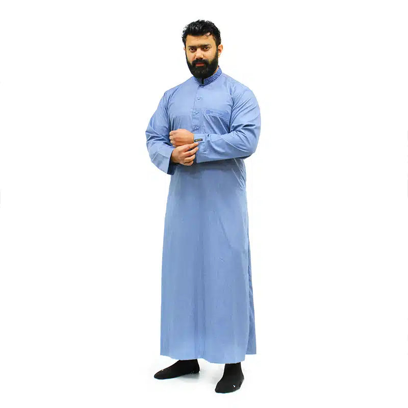 Collared Denim Blue Thobe 950-3