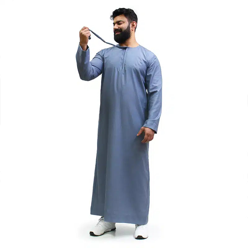 Omani Tassel Tufts Blue Thobe
