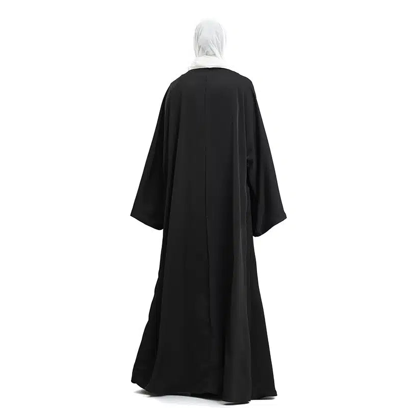 Two Piece Loose-fit Satin Black Kimono