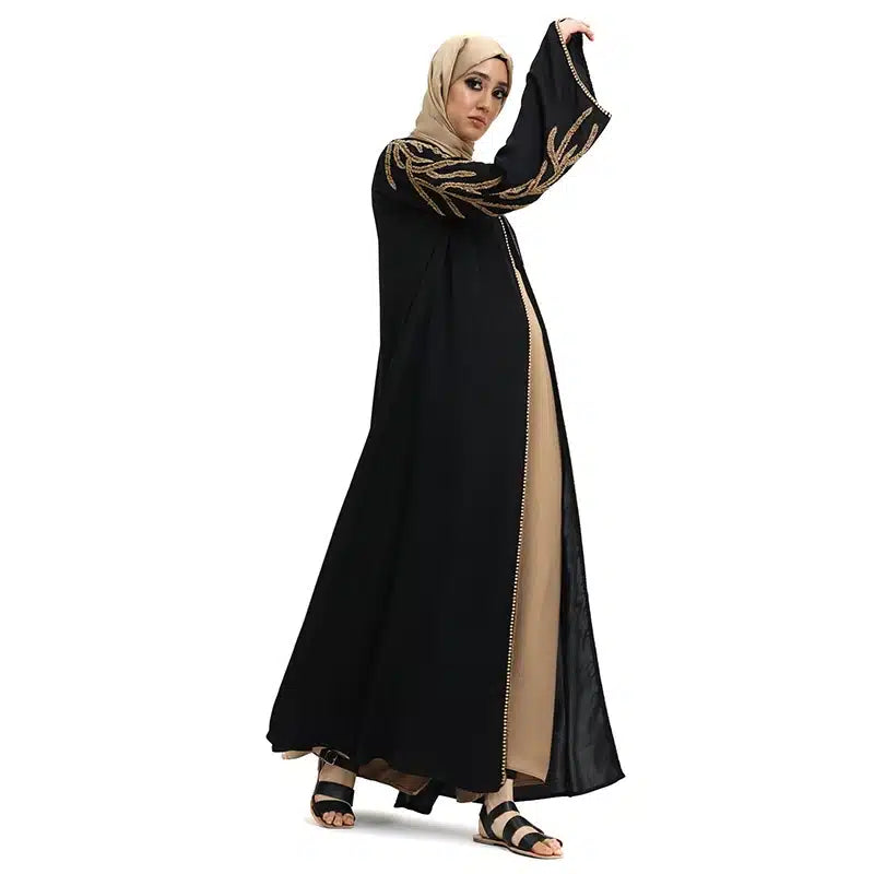 Chiffon Black & Gold Embroidered Kimono