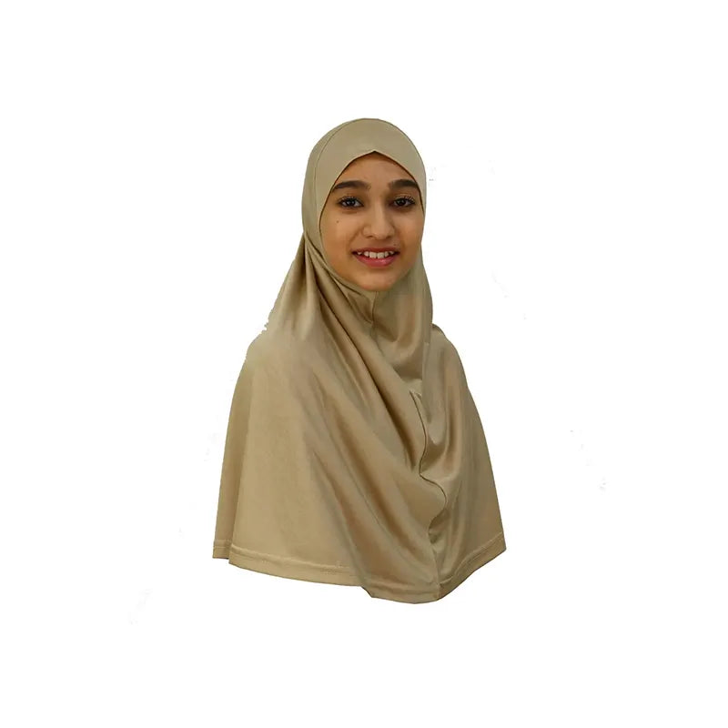 Beige Girls Hijab - Large Size