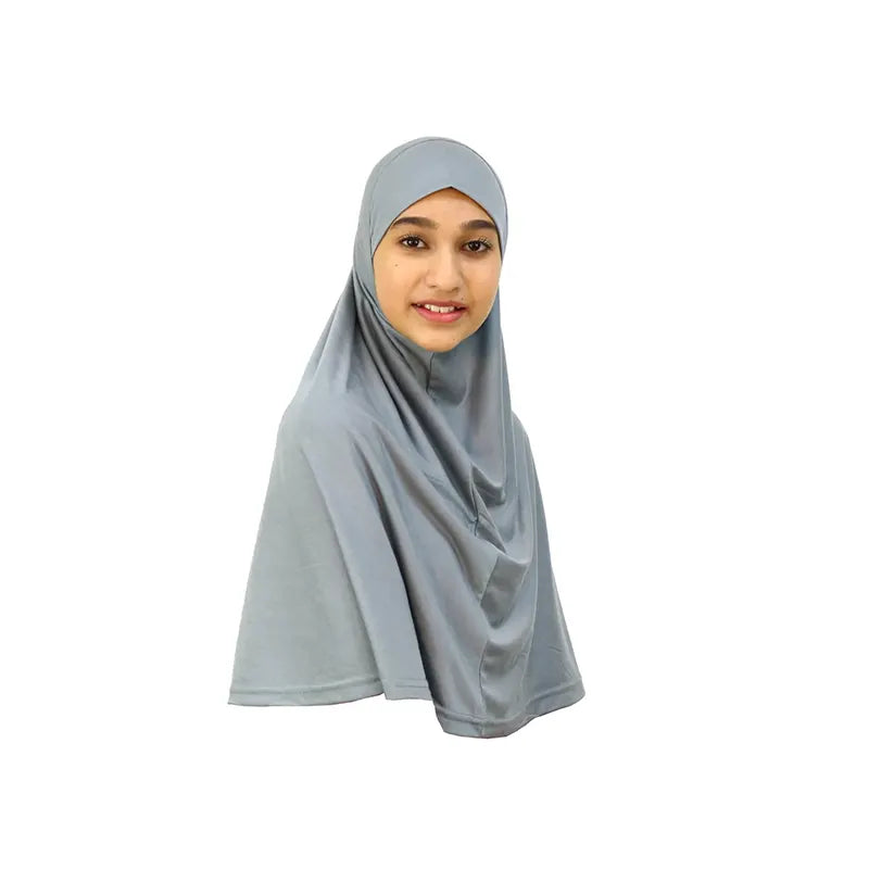 Light Grey Girls Hijab - Large Size