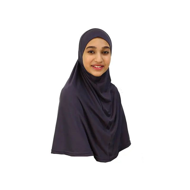 Marle Grey 02 Girls Hijab - Large Size