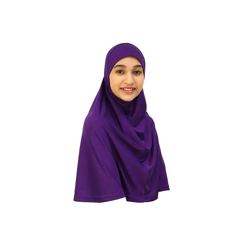 Purple Girls Hijab - Large Size