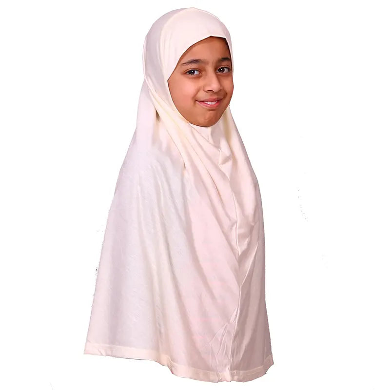 Cream Girls Hijab - XL Size