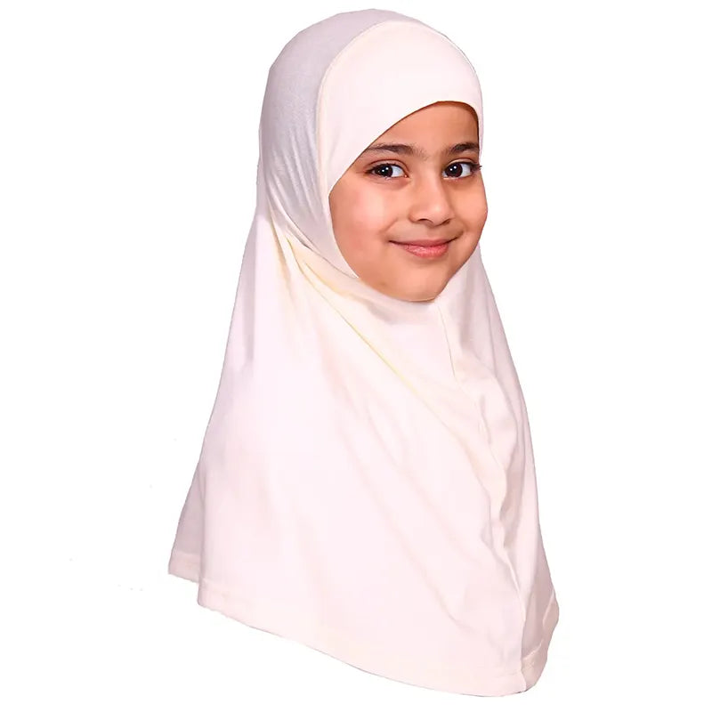 Cream Girls Hijab - Small Size