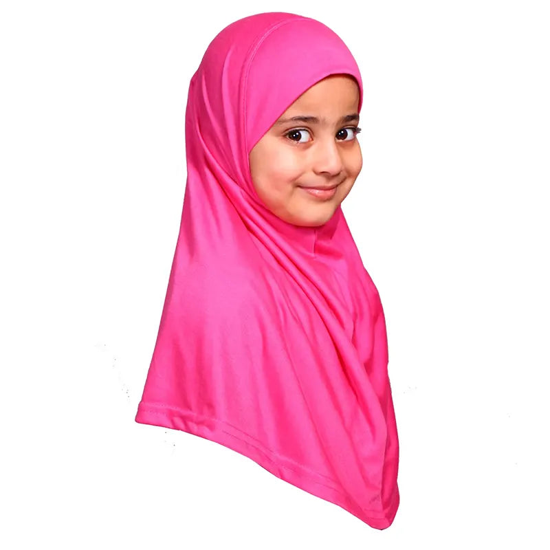 Bright Pink Girls Hijab - Small Size