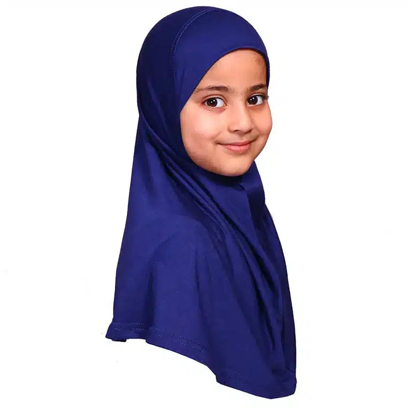 Navy Blue Girls Hijab - Small Size
