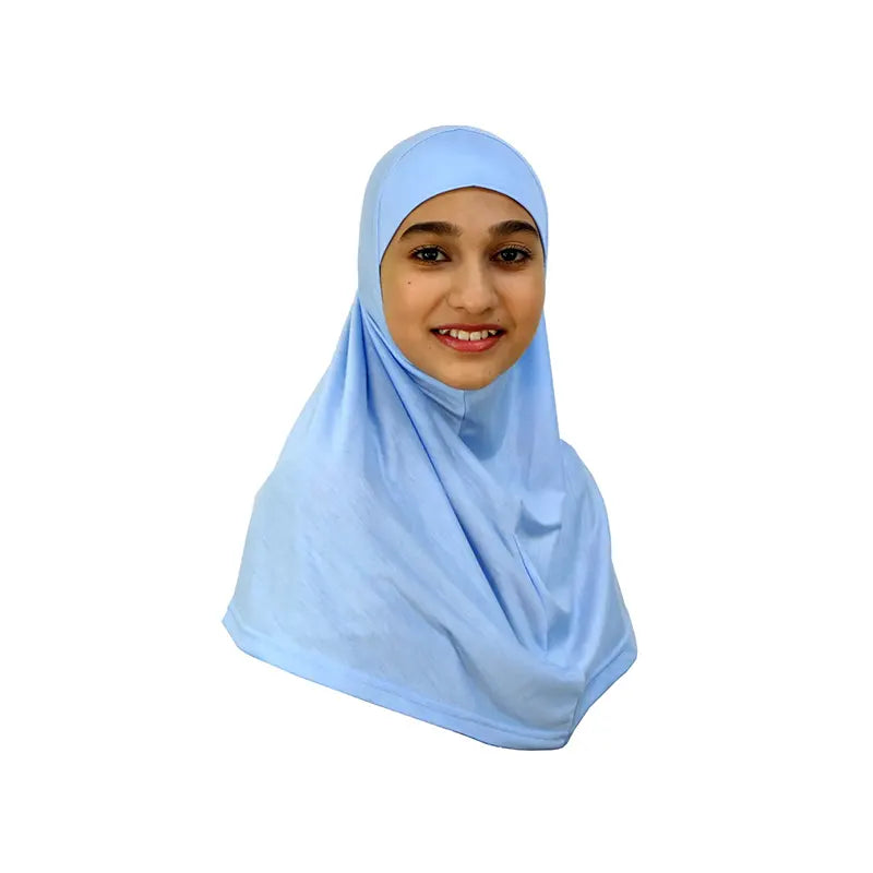 Baby Blue Girls Hijab - Medium Size